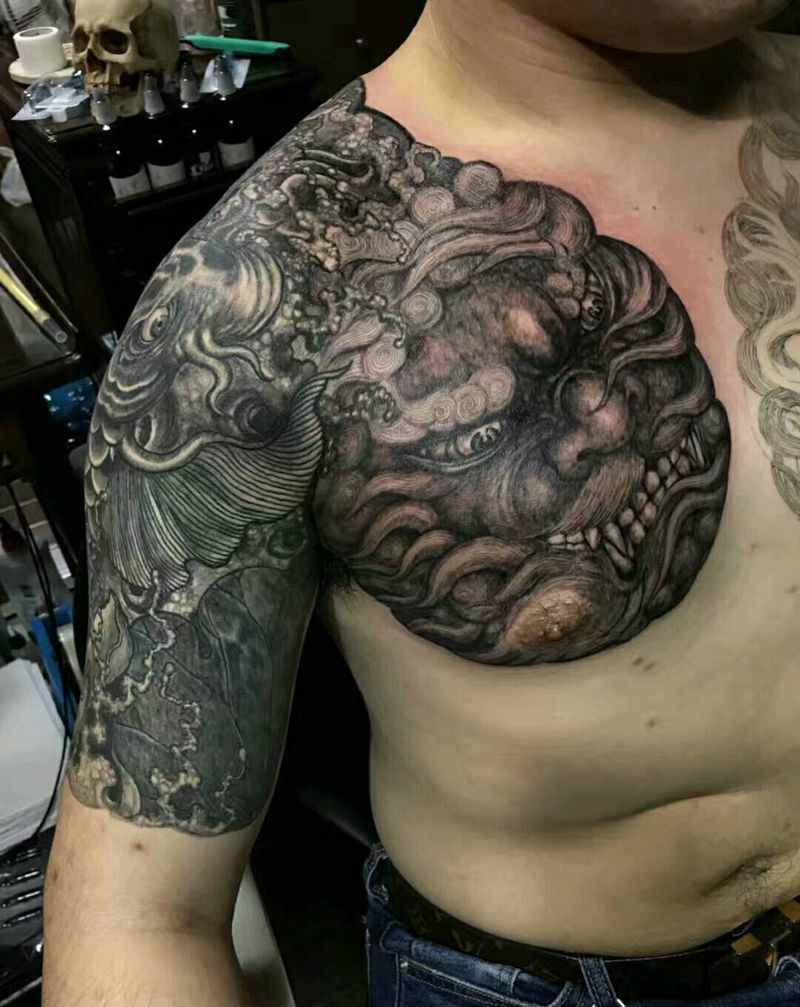 下次再提白纹身图片_肩部胸部手臂原创成品纹身图案