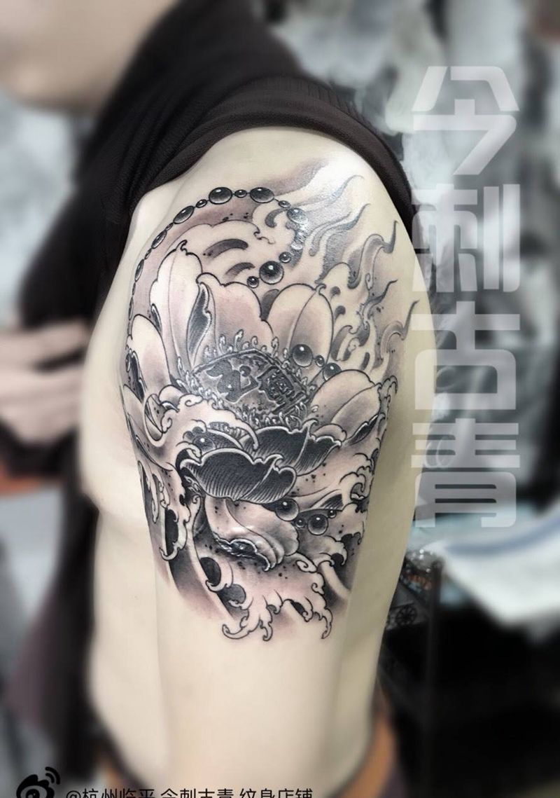 设计遮盖纹身图片_传统原创植物手臂成品写实纹身图案