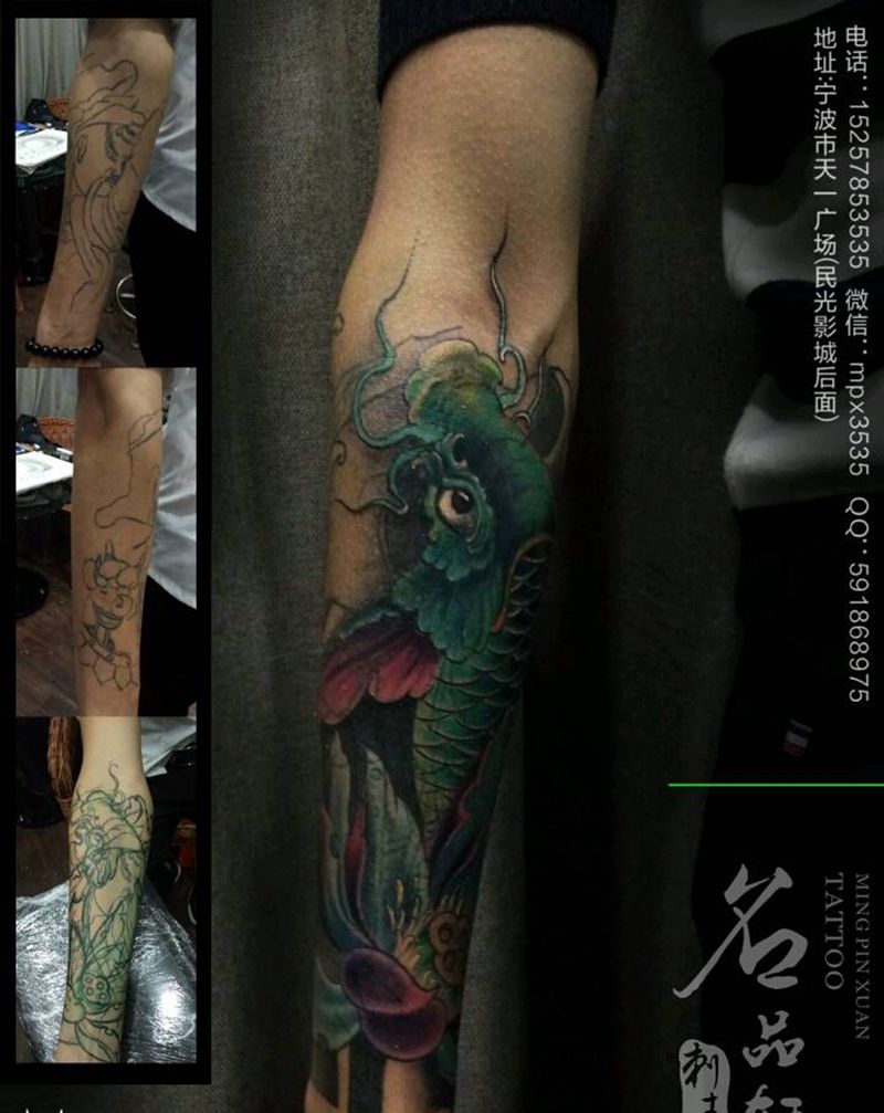 遮盖纹身纹身图片_手臂传统动物成品纹身图案