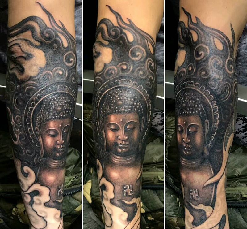 铜铸纹身图片_手臂老传统纹身图案