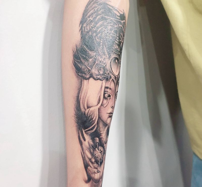 欧美暗黑纹身图片_手臂纹身图案