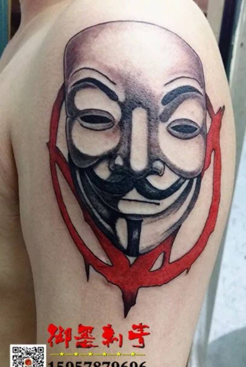 大臂纹身 V纹身图片_人物习俗传统肖像欧美手臂成品纹身图案