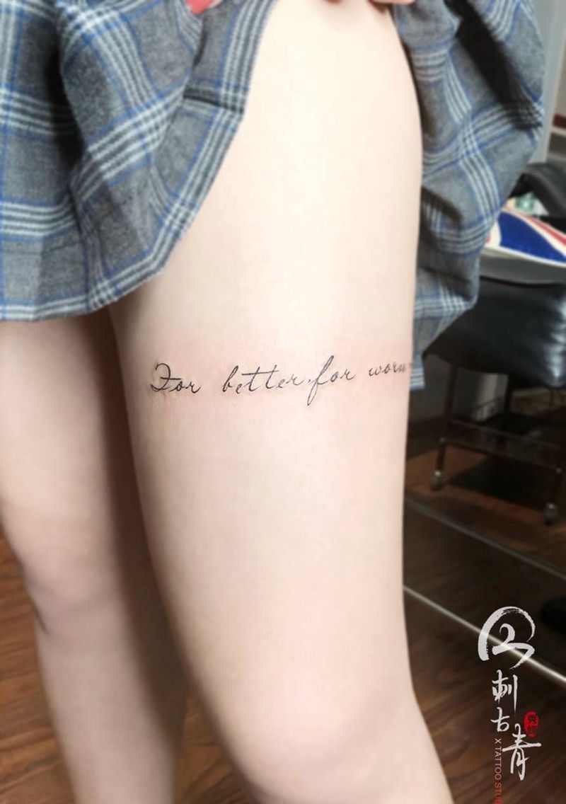 小清新纹身图片_腿部字符花臂女神清新纹身图案