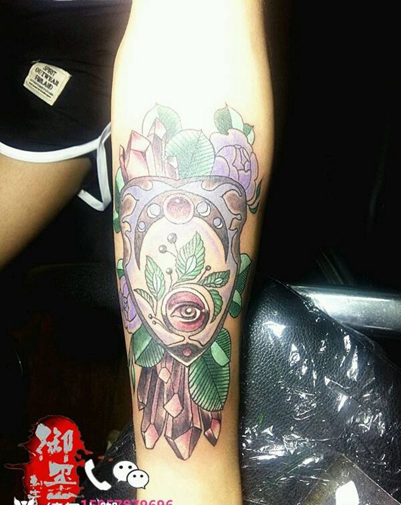 小臂纹身纹身图片_手臂欧美传统几何成品纹身图案