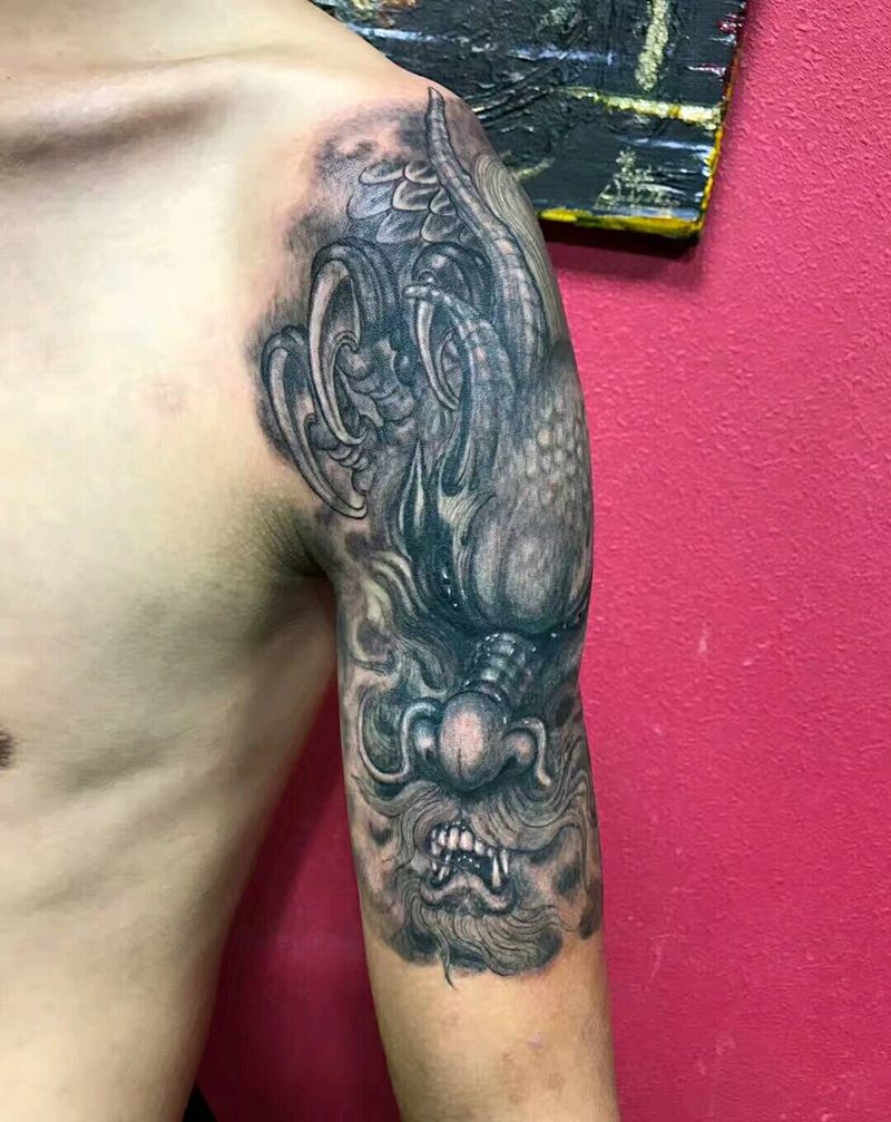 龙纹身图片_手臂纹身图案