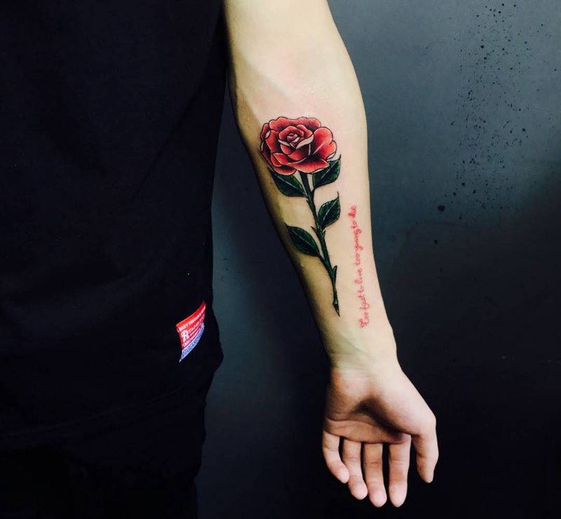 玫瑰花纹身图片