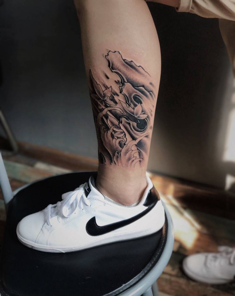 水浪,石头纹身图片