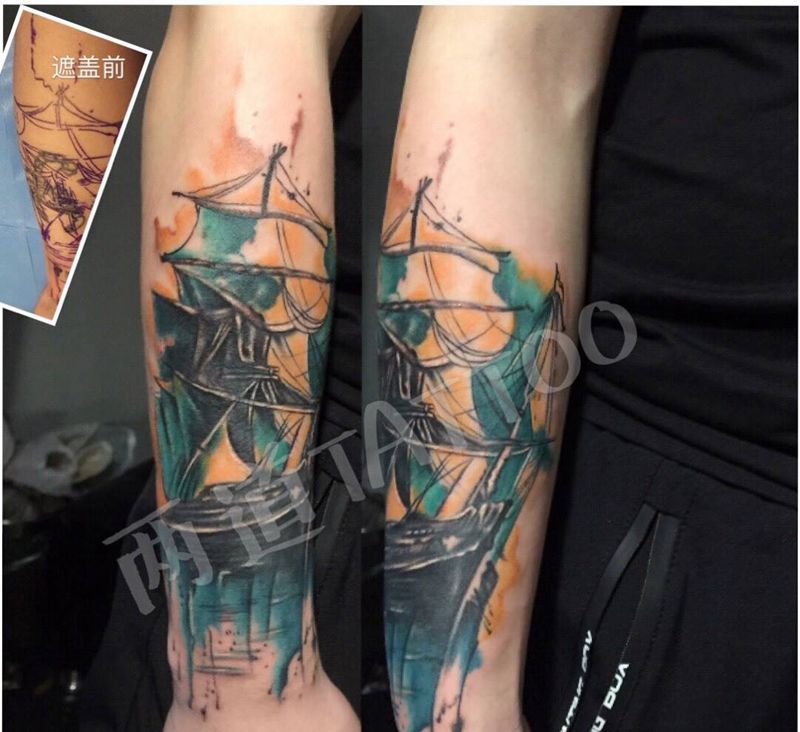 帆船纹身图片