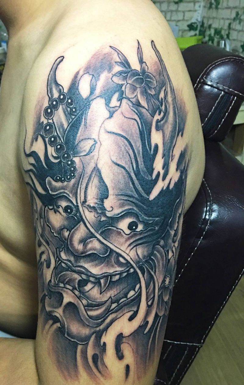 大臂般若纹身图片