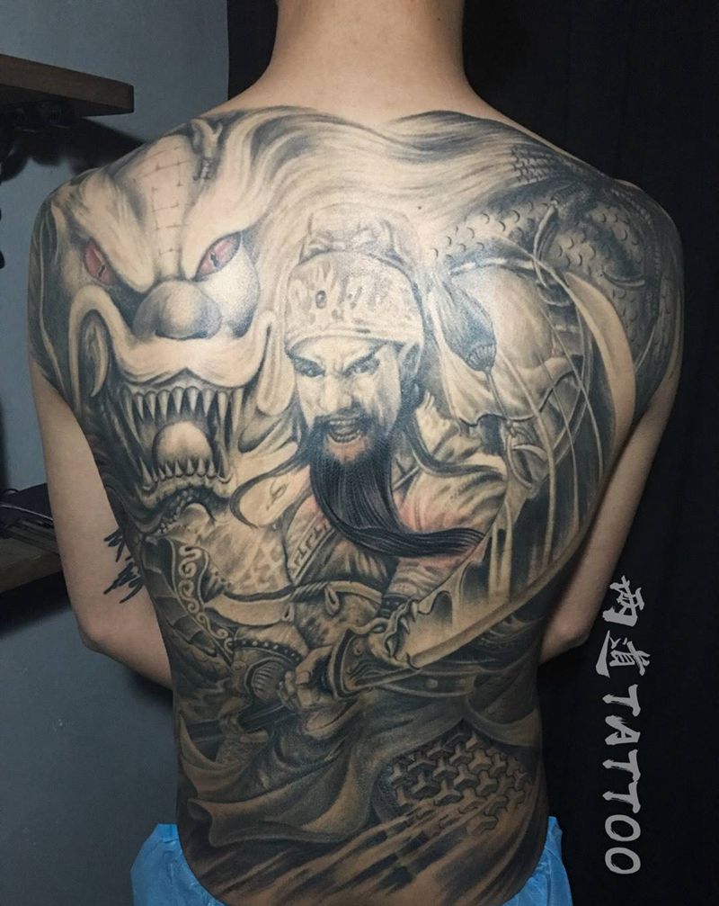 龙斩（仿）客人自带纹身图片