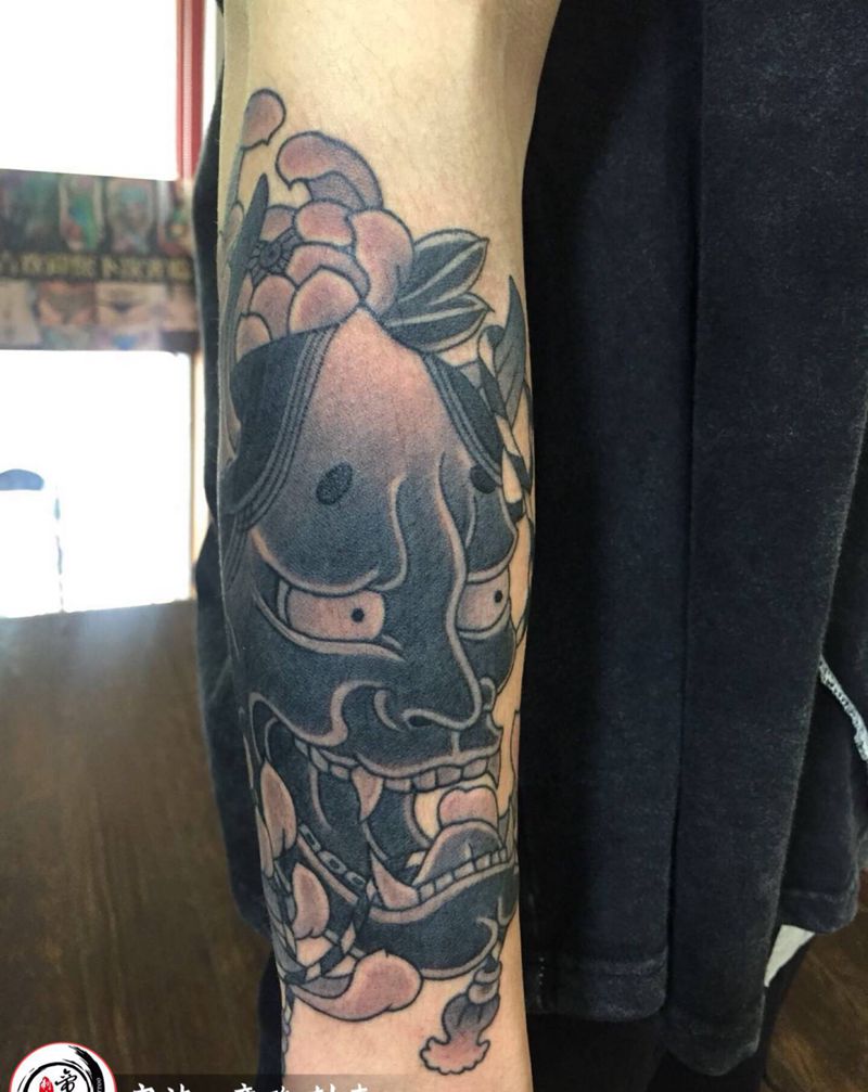 小臂般若纹身图片_手臂纹身图案