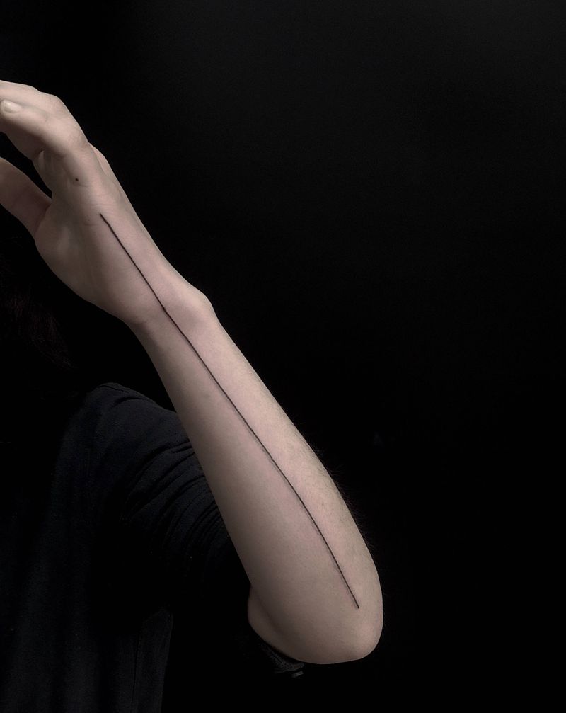 直线纹身图片_手部几何纹身图案