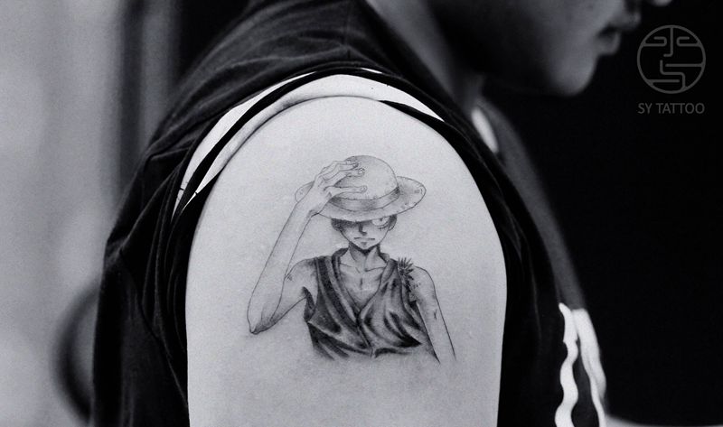 路飞纹身图片_手臂纹身图案