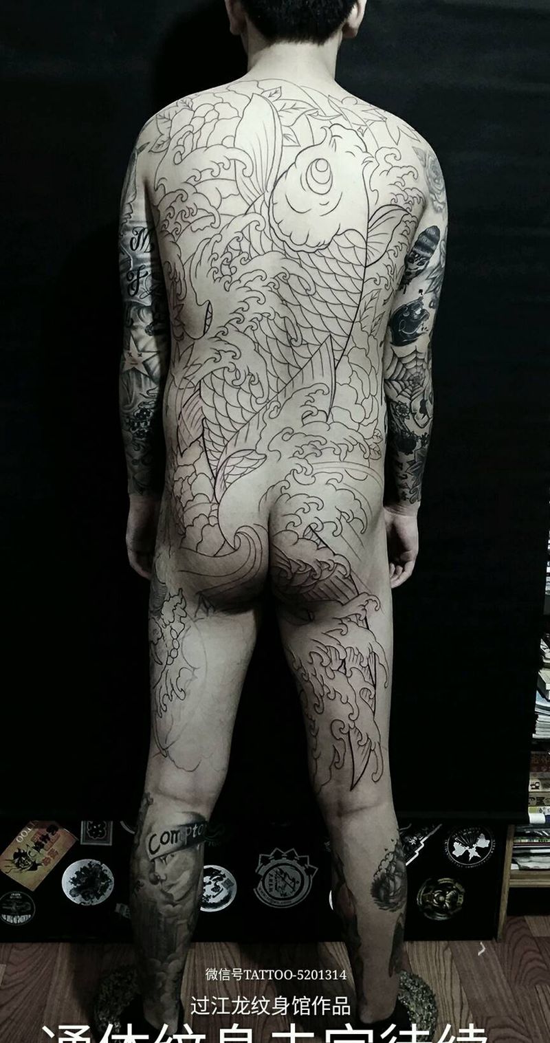 通体未完纹身图片