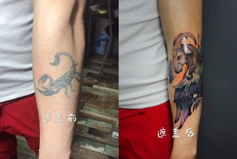 遮盖纹身图片
