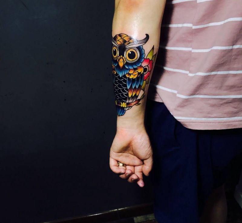 猫头鹰纹身图片