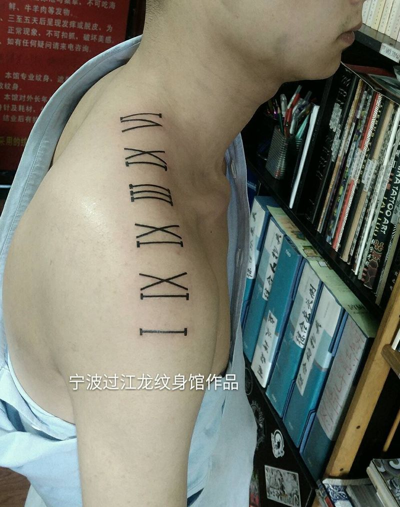 情侣罗马生日纹身图片