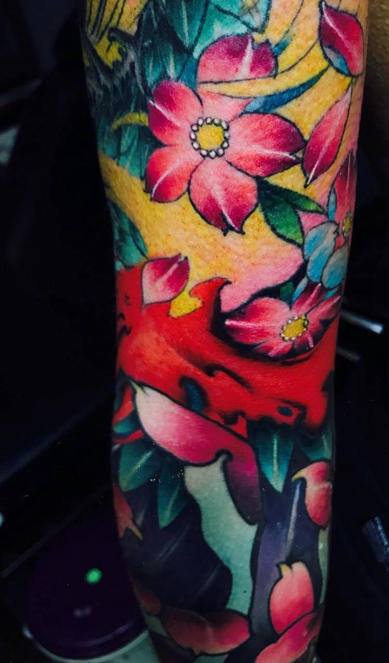 花臂细节纹身图片