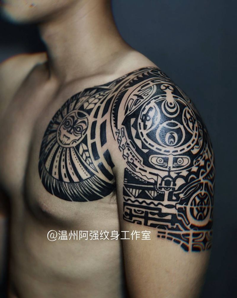 强森图腾纹身图片