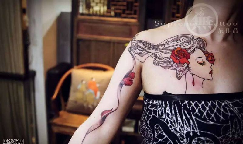 盖胎记纹身图片