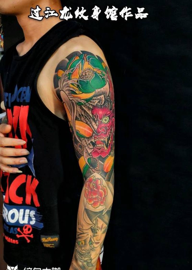 般若艺伎纹身图片_手臂手部新传统般若艺伎纹身图案