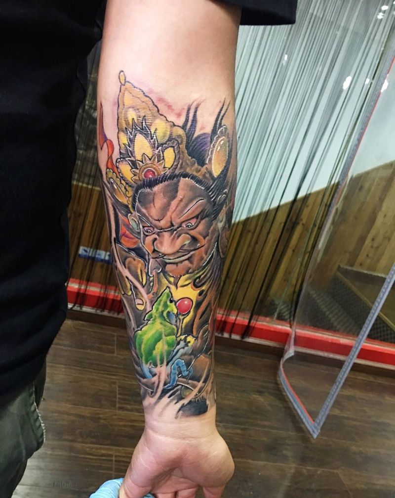 小花臂纹身图片