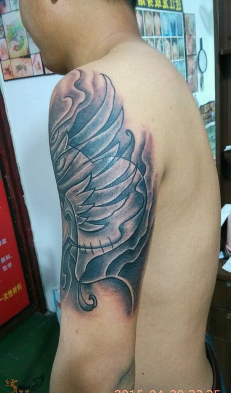 过江龙纹身馆纹身图片_欧美传统胸部手臂腿部人物鬼神图腾宗教纹身图案