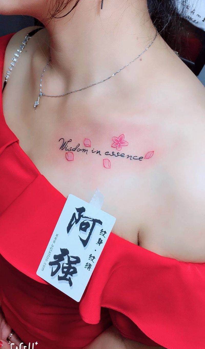 樱花字母纹身图片