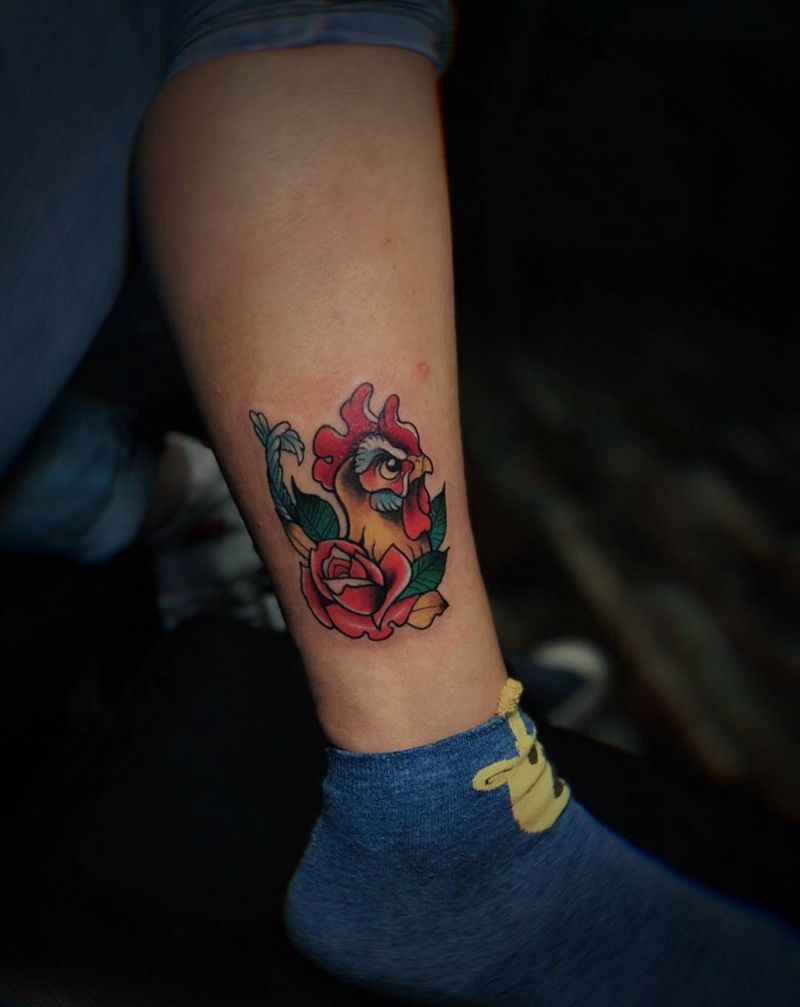 生肖鸡纹身图片