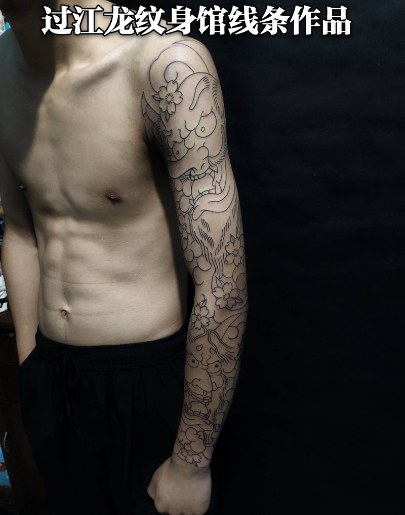 天狗般若纹身图片_手臂手部老传统天狗般若纹身图案