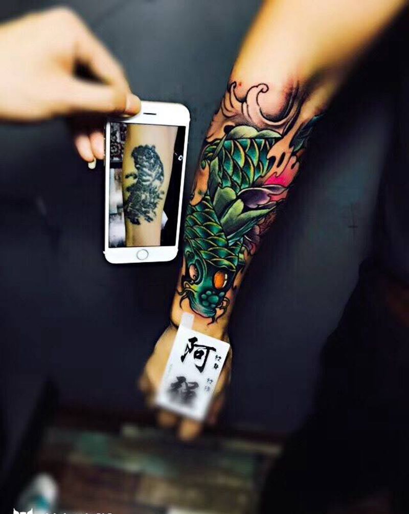 遮盖老虎纹身图片