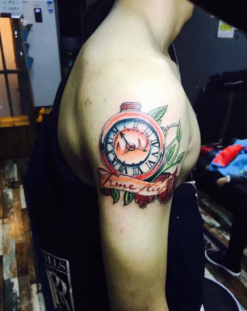 school时钟，完成，时间都去哪儿了纹身图片