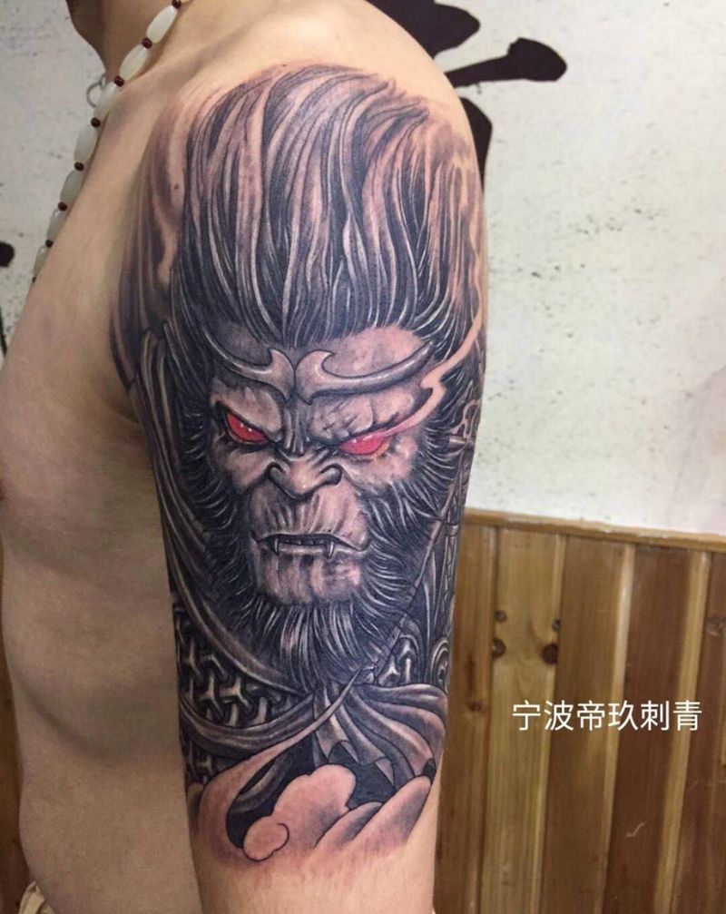 大臂斗战圣佛纹身图片