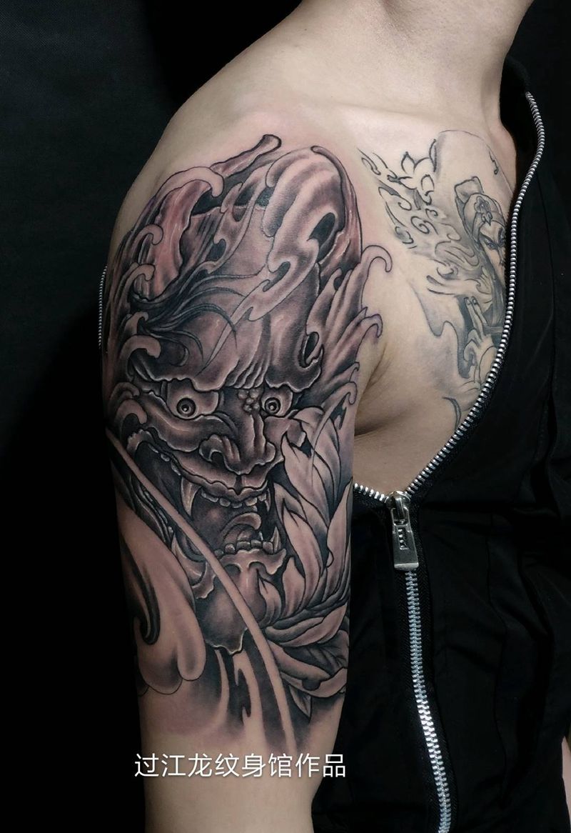 般若纹身图片_肩部新传统般若纹身图案