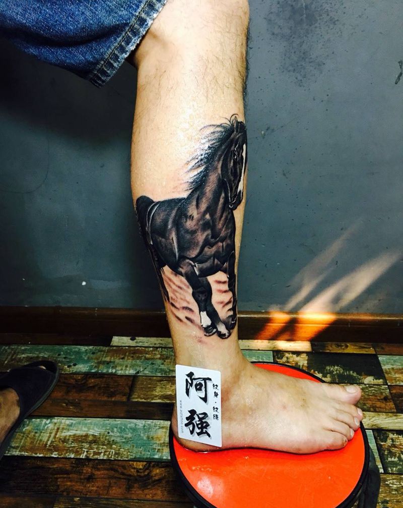 写实马纹身图片