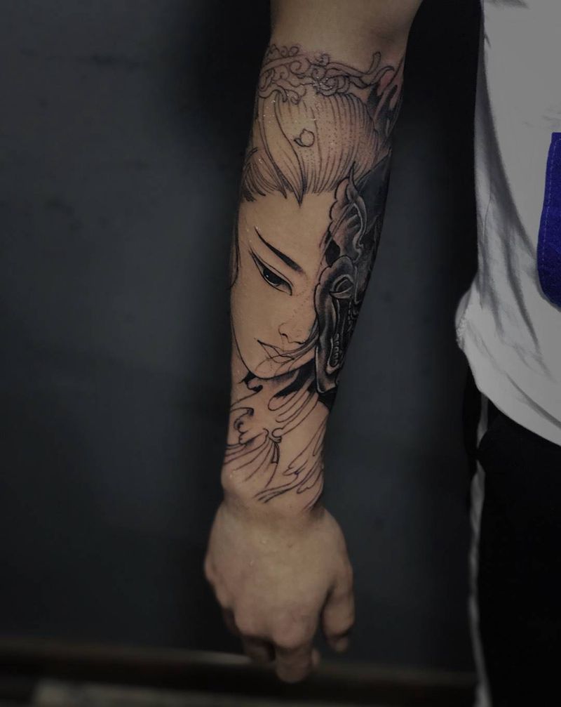 未完成纹身图片