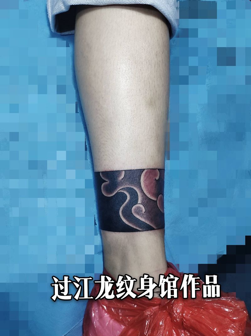 脚环纹身图片_脚部老传统纹身图案