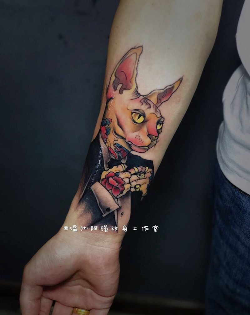 猫先生纹身图片
