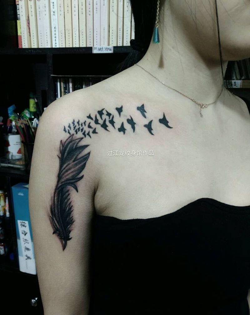 羽毛纹身图片