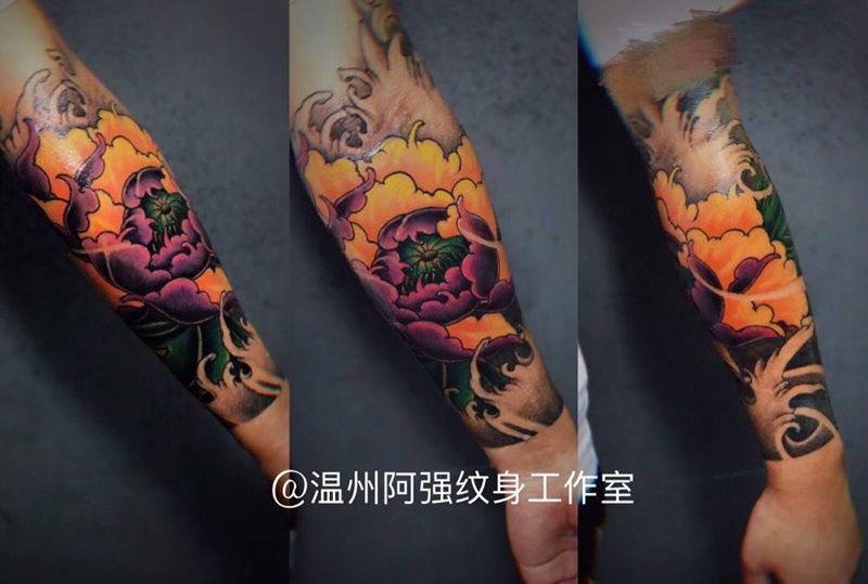 牡丹花纹身图片