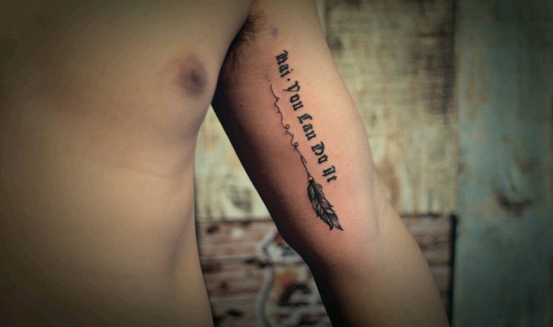 坚持.你可以的纹身图片_手臂图腾小清新字母纹身图案