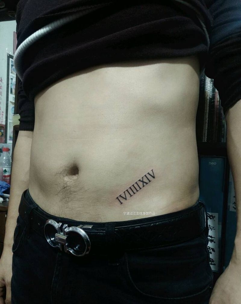 情侣罗马数字记念日纹身图片