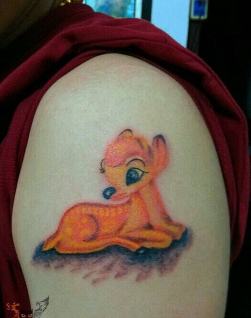 过江龙纹身馆纹身图片_传统清新国画肩部胸部腰部手臂动物人物植物纹身图案