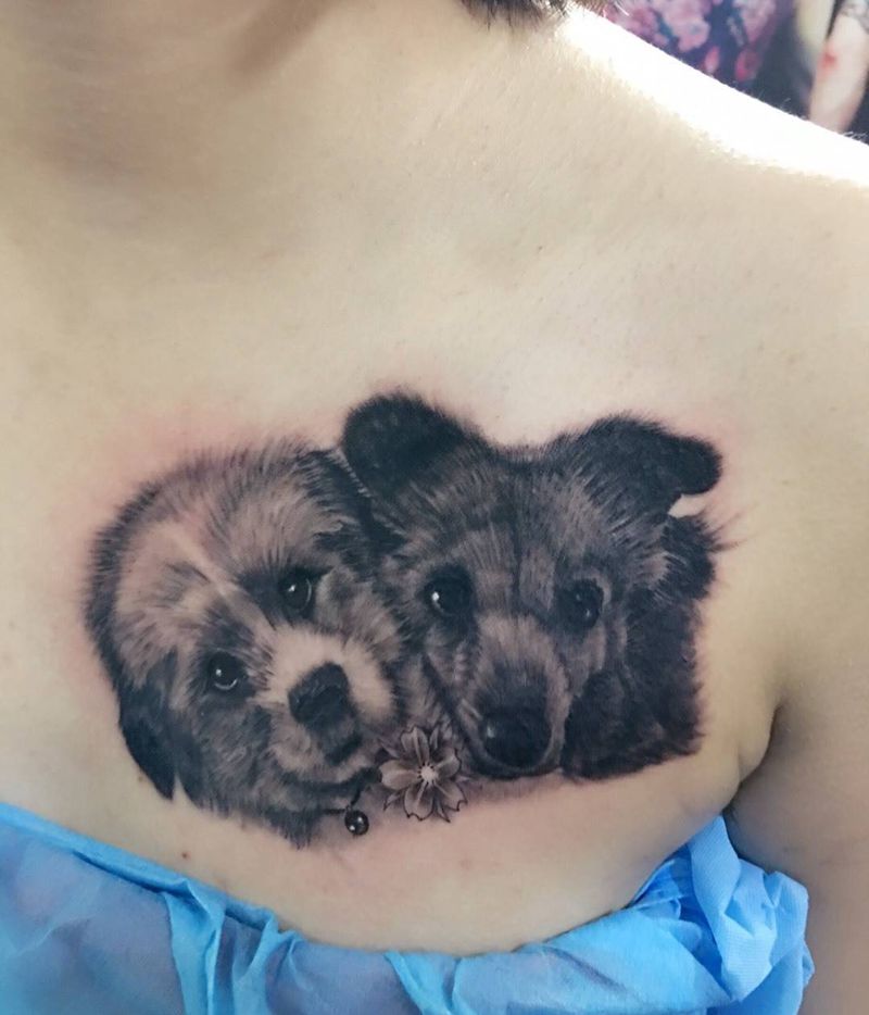 写实宠物狗纹身图片