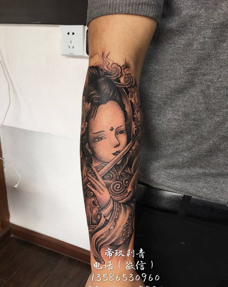 艺妓纹身图片