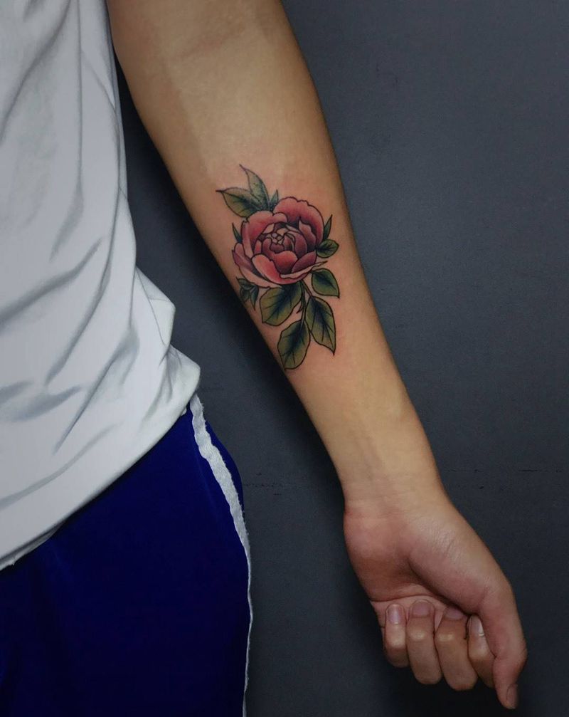 牡丹花纹身图片