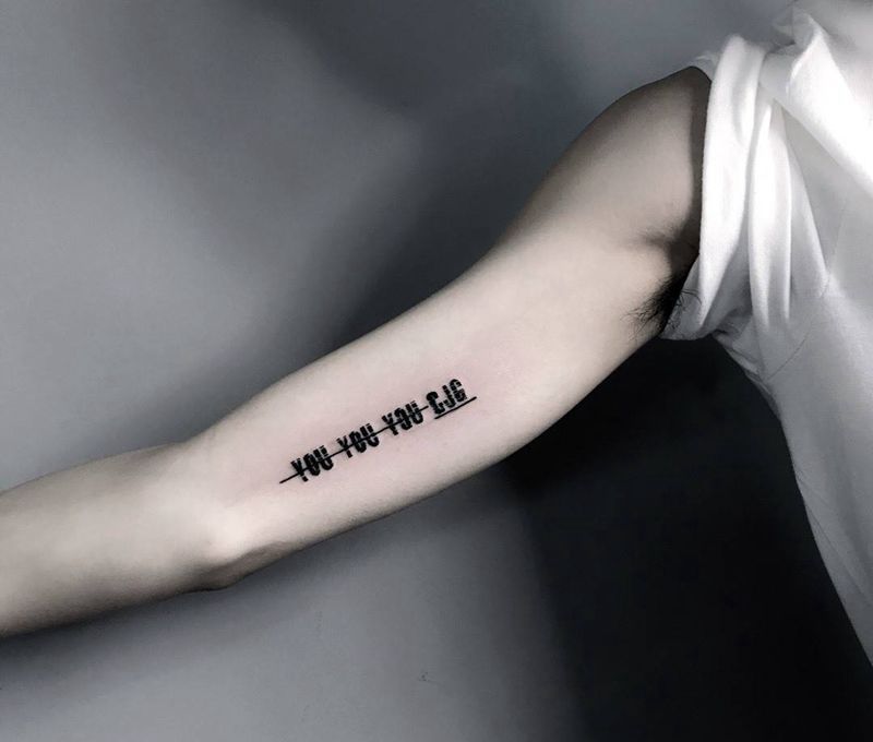 字母纹身图片_成品手臂清新字符纹身图案