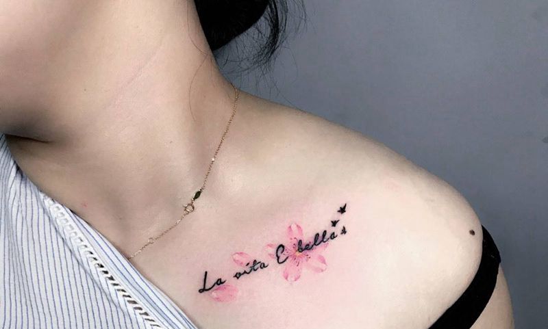 修改作品纹身图片_成品肩部清新字符纹身图案