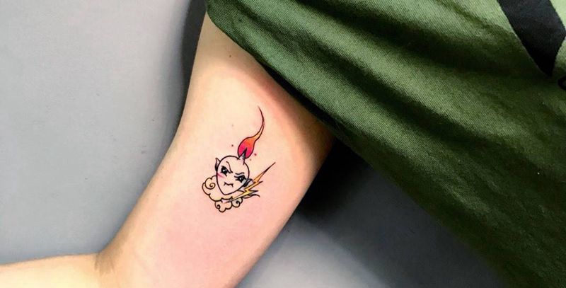 小清新纹身图片_成品手臂清新鬼神人物纹身图案