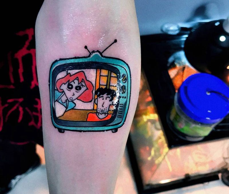 蜡笔小新纹身图片_成品手部清新纹身图案